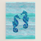 Blue Seahorse Couple Underwater Jigsaw Puzzle Gallery Image 1