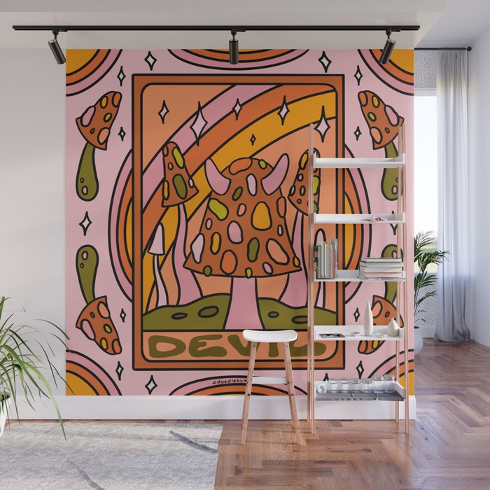 15. Devil Tarot Mushroom Wall Mural Gallery Image 1