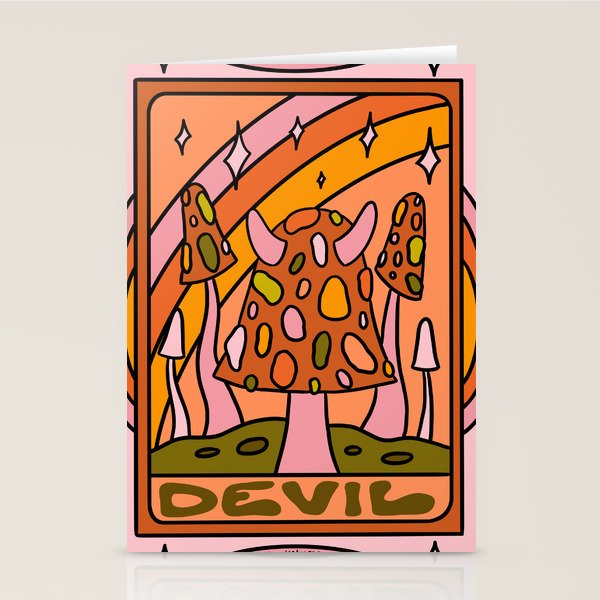 15. Devil Tarot Mushroom Stationery Card Gallery Image 2
