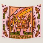 15. Devil Tarot Mushroom Wall Tapestry Gallery Image 4