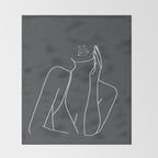 Minimal Line Art of a Woman Throw Blanket Gallery Image 2