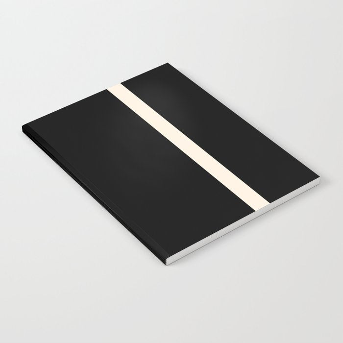 Long Deco - Simple Minimalist Elegance in Almond Cream and Solid Black Notebook Gallery Image 1
