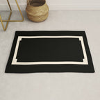 Long Deco - Simple Minimalist Elegance in Almond Cream and Solid Black Rug Gallery Image 1