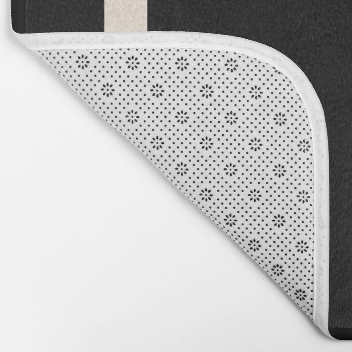 Long Deco - Simple Minimalist Elegance in Almond Cream and Solid Black Bath Mat Gallery Image 2