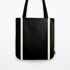 Long Deco - Simple Minimalist Elegance in Almond Cream and Solid Black Tote Bag Gallery Image 1