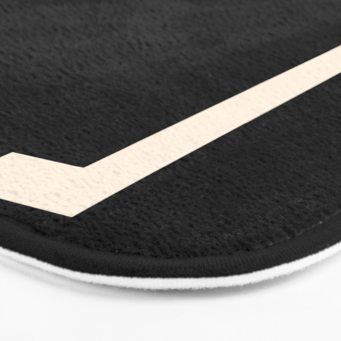 Long Deco - Simple Minimalist Elegance in Almond Cream and Solid Black Bath Mat Gallery Image 3