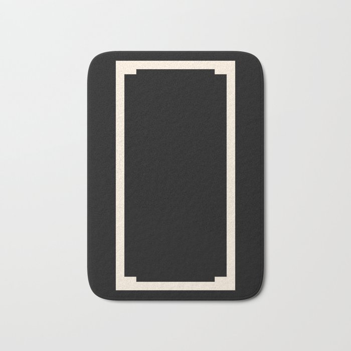 Long Deco - Simple Minimalist Elegance in Almond Cream and Solid Black Bath Mat Gallery Image 1