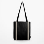 Long Deco - Simple Minimalist Elegance in Almond Cream and Solid Black Tote Bag Gallery Image 2