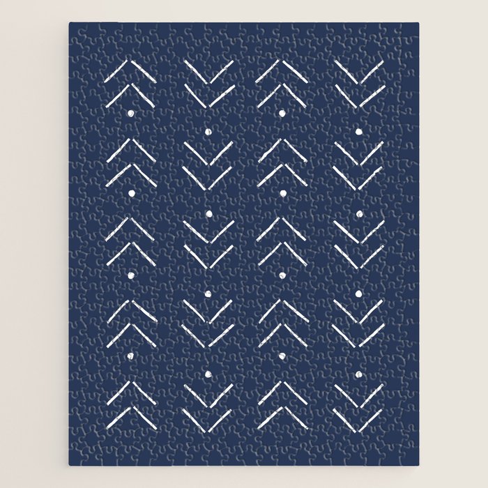Arrow Lines Pattern in Navy Blue Jigsaw Puzzle Gallery Image 1