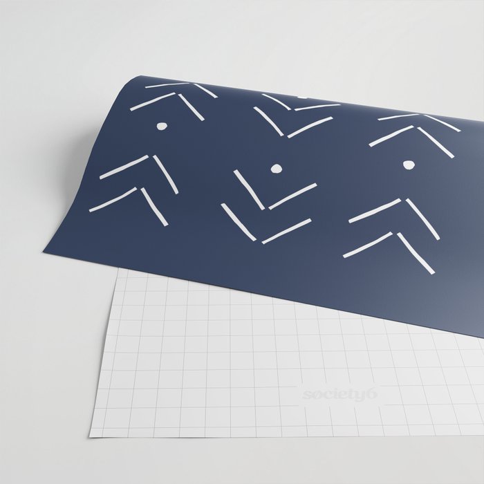 Arrow Lines Pattern in Navy Blue Wrapping Paper Gallery Image 2