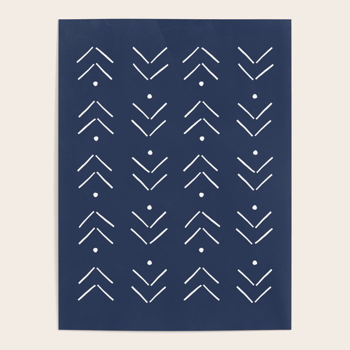 Arrow Lines Pattern in Navy Blue Poster Gallery Image 1