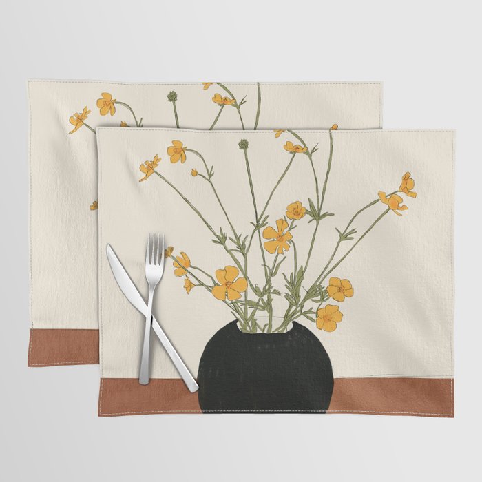 Blooming Wildflowers Yellow 2 Placemat Gallery Image 1