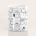 Funny diverse people crowd cartoon pattern Coffee Mug Gallery Image 4