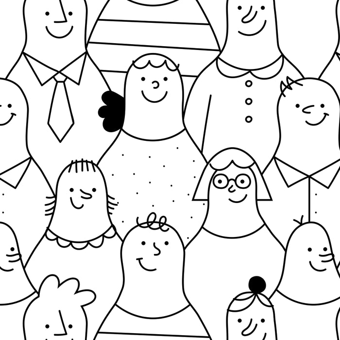 Funny diverse people crowd cartoon pattern Coffee Mug Gallery Image 2