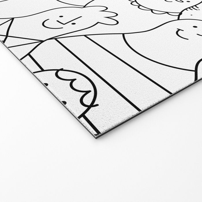 Funny diverse people crowd cartoon pattern Welcome Mat Gallery Image 2