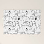 Funny diverse people crowd cartoon pattern Welcome Mat Gallery Image 1