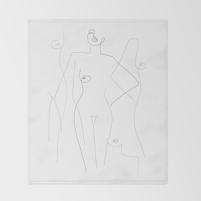 Nude and Naked Throw Blanket Gallery Image 2