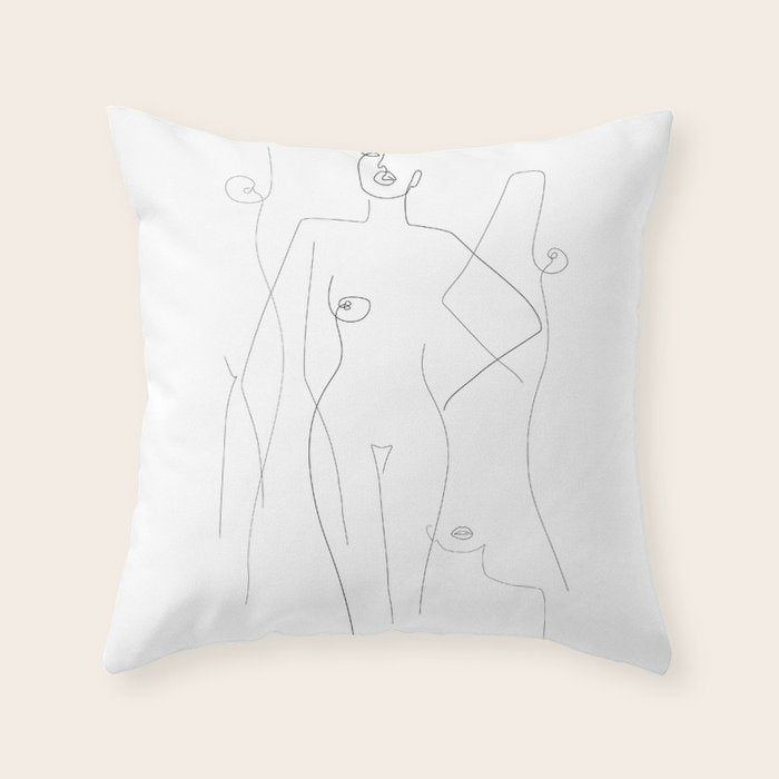 Nude and Naked Throw Pillow Gallery Image 6