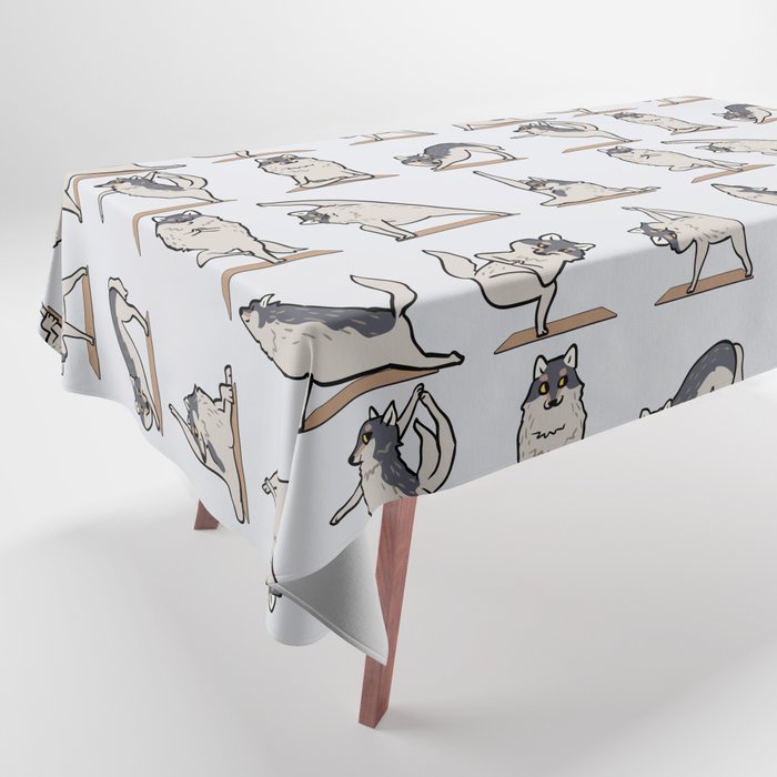 Wolf Yoga Tablecloth Gallery Image 1