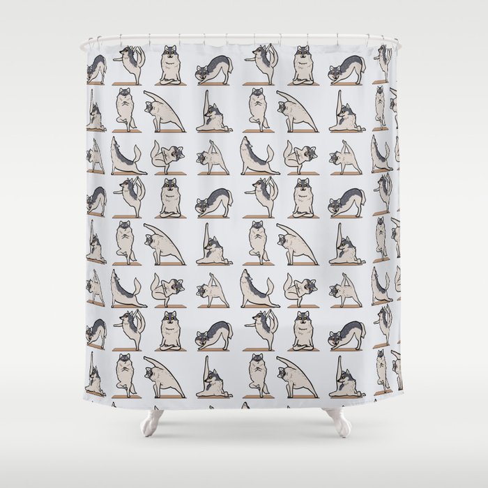Wolf Yoga Shower Curtain Gallery Image 1