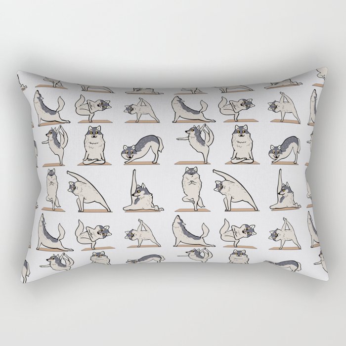 Wolf Yoga Rectangular Pillow Gallery Image 1