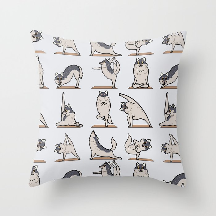 Wolf Yoga Throw Pillow Gallery Image 6