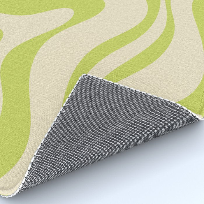 Modern Liquid Swirl Abstract Pattern Light Lime Linden and Beige Rug Gallery Image 4
