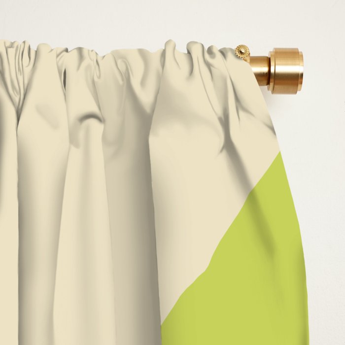 Modern Liquid Swirl Abstract Pattern Light Lime Linden and Beige Window Curtain Gallery Image 2