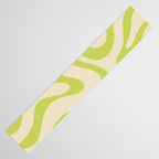 Modern Liquid Swirl Abstract Pattern Light Lime Linden and Beige Table Runner Gallery Image 3