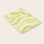 Modern Liquid Swirl Abstract Pattern Light Lime Linden and Beige Notebook Gallery Image 3