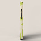 Modern Liquid Swirl Abstract Pattern Light Lime Linden and Beige iPhone Case Gallery Image 2