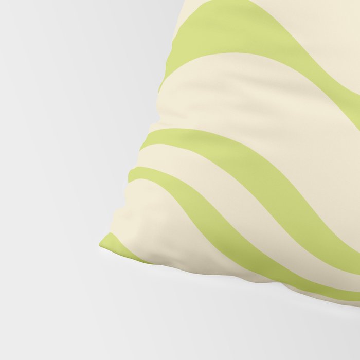 Modern Liquid Swirl Abstract Pattern Light Lime Linden and Beige Pillow Sham Gallery Image 4