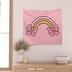 Bow Rainbow in Pink Wall Tapestry Gallery Image 2