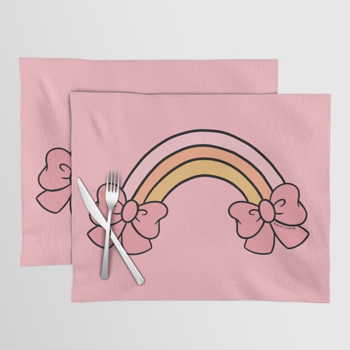 Bow Rainbow in Pink Placemat Gallery Image 1