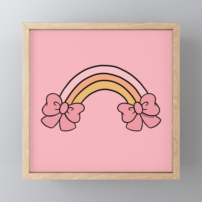 Bow Rainbow in Pink Mini Art Print Gallery Image 1