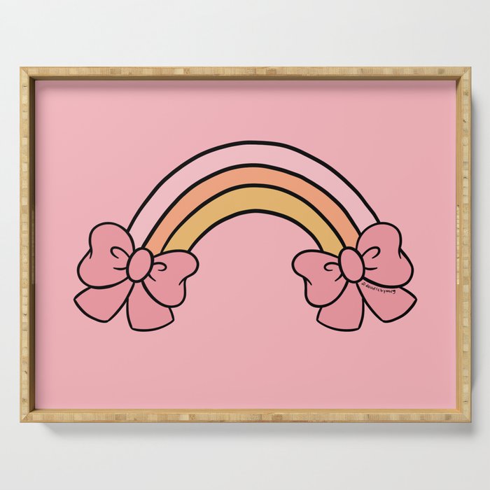 Bow Rainbow in Pink Serving Tray Gallery Image 1