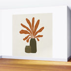 Two Green Vases & Orange Plant Wall Mural Gallery Image 2