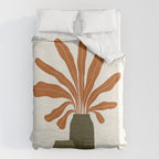Two Green Vases & Orange Plant Duvet Cover Gallery Image 6