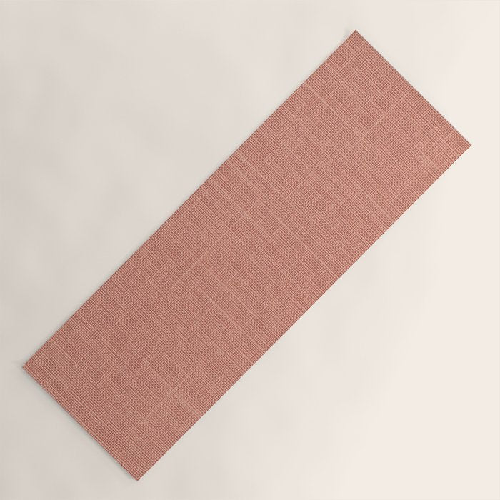 Salmon Linen Texture Yoga Mat Gallery Image 1