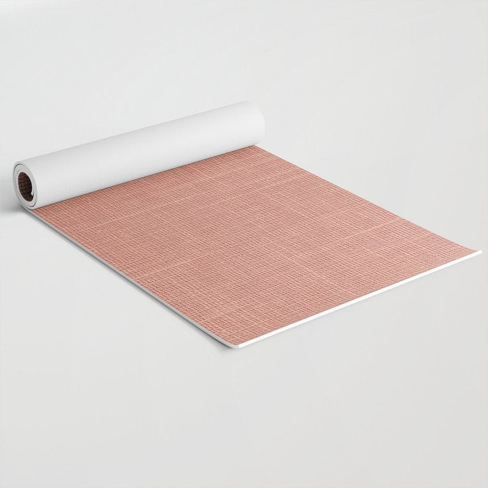 Salmon Linen Texture Yoga Mat Gallery Image 2