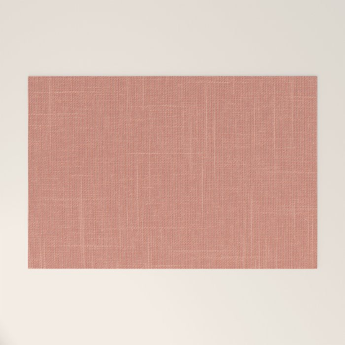 Salmon Linen Texture Welcome Mat Gallery Image 1