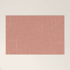 Salmon Linen Texture Welcome Mat Gallery Image 1
