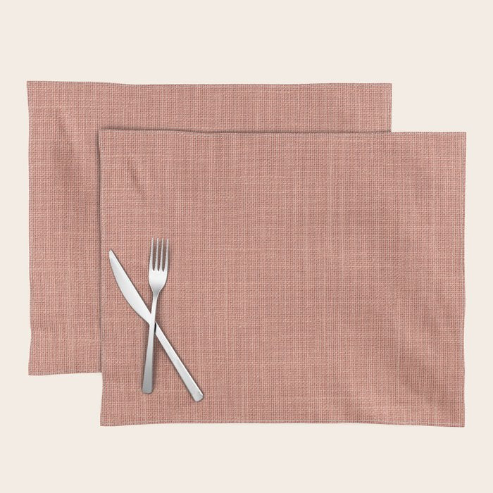 Salmon Linen Texture Placemat Gallery Image 1
