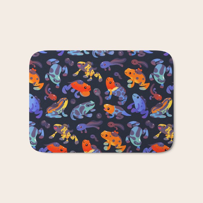 Poison dart frogs - dark Bath Mat Gallery Image 1