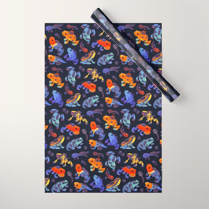 Poison dart frogs - dark Wrapping Paper Gallery Image 1