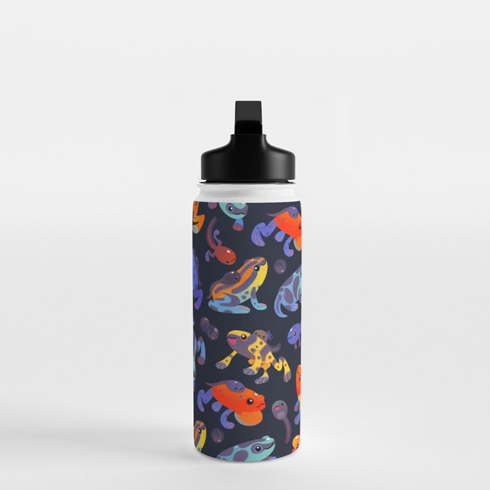 Poison dart frogs - dark Water Bottle Gallery Image 3