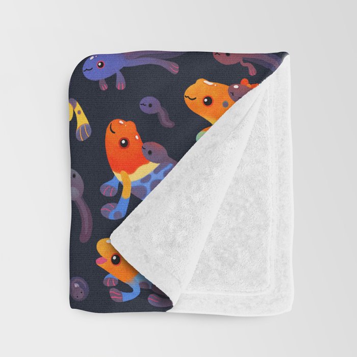 Poison dart frogs - dark Throw Blanket Gallery Image 3