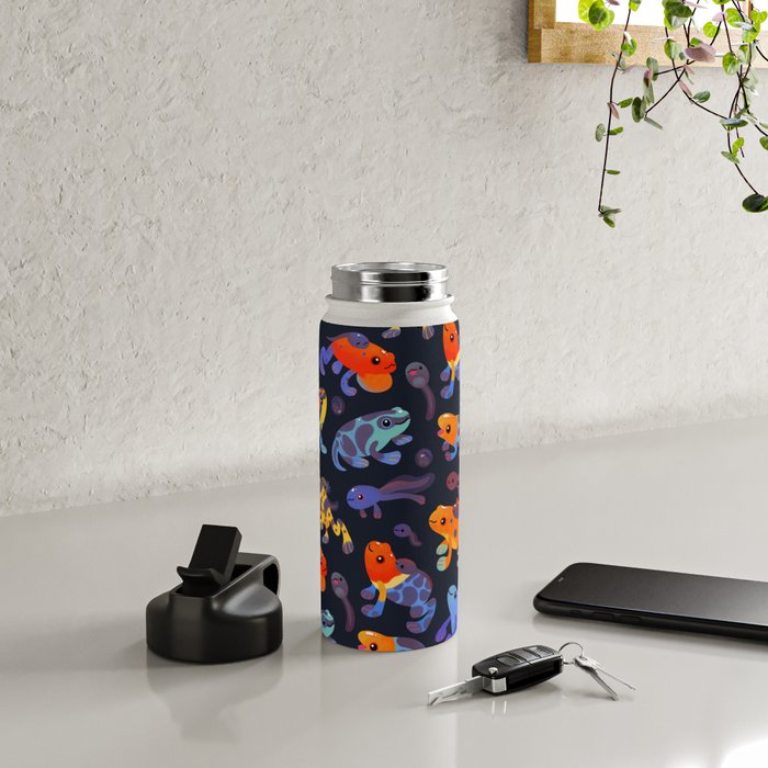 Poison dart frogs - dark Water Bottle Gallery Image 4