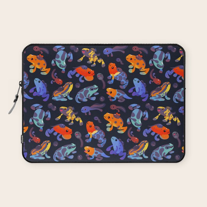 Poison dart frogs - dark Laptop Sleeve Gallery Image 1