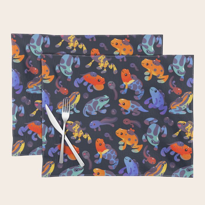 Poison dart frogs - dark Placemat Gallery Image 1